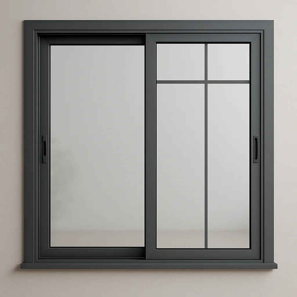 Minimalist black aluminium system window